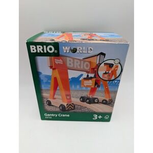 BRIO World Gantry Crane Orange Wooden Railway Accessory 33732
